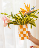 Vaso Urban Chess Pequeno em Cerâmica - Laranja