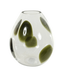 Vaso Decorativo de Vidro – Transparente com Verde