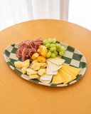 Bandeja Oval Bistro Chess Verde - 34x22 cm