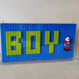 Caixa Acrílico Lego Boy Azul e Verde