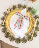 Conjunto Jogo Americano Impermeável 4 Peças Dots - Verde com Dourado