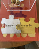 Quebra-Cabeça Personalizado em Cerâmica "Mente & Coração" - 12x24cm