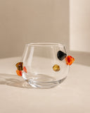 Vaso Decorativo em Vidro Confetti Preto e Âmbar P - 11x16cm