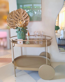 Carrinho Bar Duna Champanhe e Fendi - 75x78x62