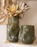 Vaso Olivina Médio em Vidro - 21x18 cm