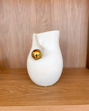 Vaso Âmago em Cerâmica com Esfera Dourada - Médio- pré venda 7 dias