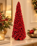 Árvore de Natal decorativa Azevinho G de 72 cm, com folhagens verdes e frutinhas vermelhas de azevinho