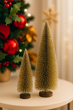 Dupla de Mini Árvores de Natal Dourado - 20 e 30 cm