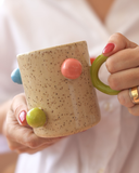 Caneca Bubblegum Colorida em Cerâmica – 16x10 cm