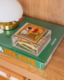 Caixa Decorativa de Fósforos Vintage em Acrílico 12x12cm - Gramofone