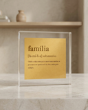 Quadro em Acrílico Definitions Dourado 20x20cm - Família
