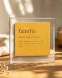 Quadro em Acrílico Definitions Dourado 20x20cm - Família