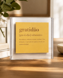 Quadro em Acrílico Definitions Dourado 20x20cm - Gratidão
