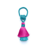 Porta- guardanapo Tassel duas camadas pink e tiffany