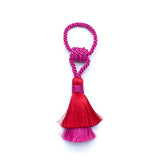 Porta-Guardanapo Tassel Duas Camadas Vermelho e Pink
