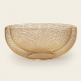 Fruteira em Metal Dourado Grande - 15 x 35 cm.