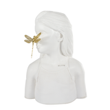Escultura Menina Busto Branco Libélula