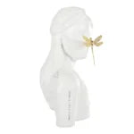 Escultura Menina Busto Branco Libélula
