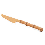 Conjunto 4 Facas Inox Dourado com Cabo em Bambu